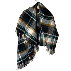 Vintage Troy Leisure  throw Blanket. Wool. Blue Plaid